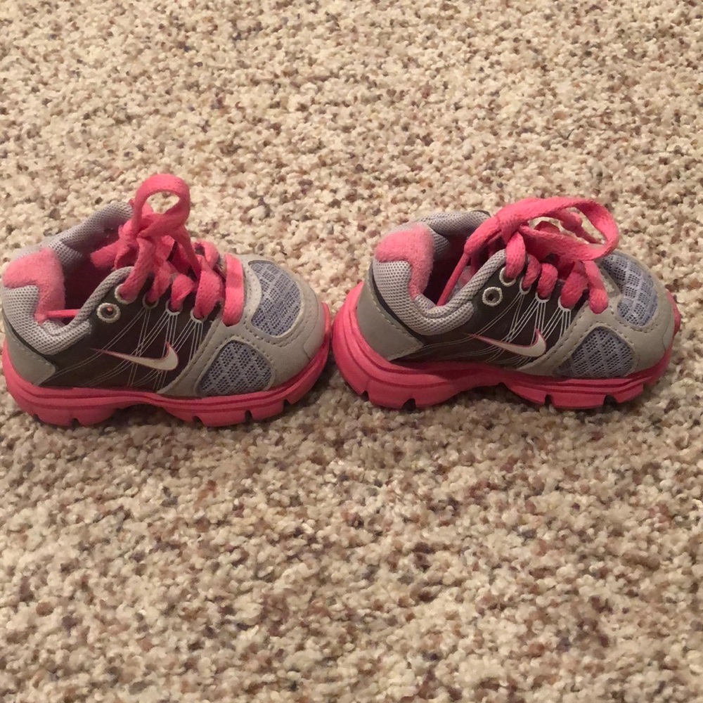 Baby Pink and Grey Nike Shoes - Picture 2 of 3